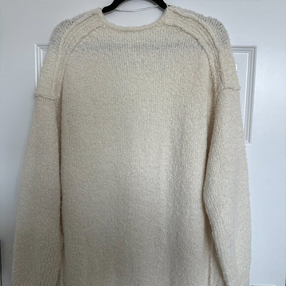 NWOT Free People Lofty V-Neck Pullover Sweater in Ivory - Picture 4 of 4